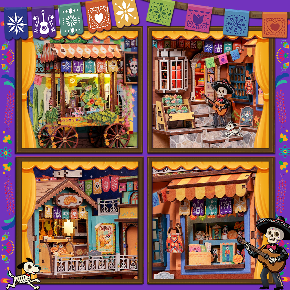 CUTEBEE DIY Book Nook Kit | Plaza de los Muertos