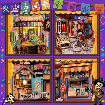 CUTEBEE DIY Book Nook Kit | Plaza de los Muertos