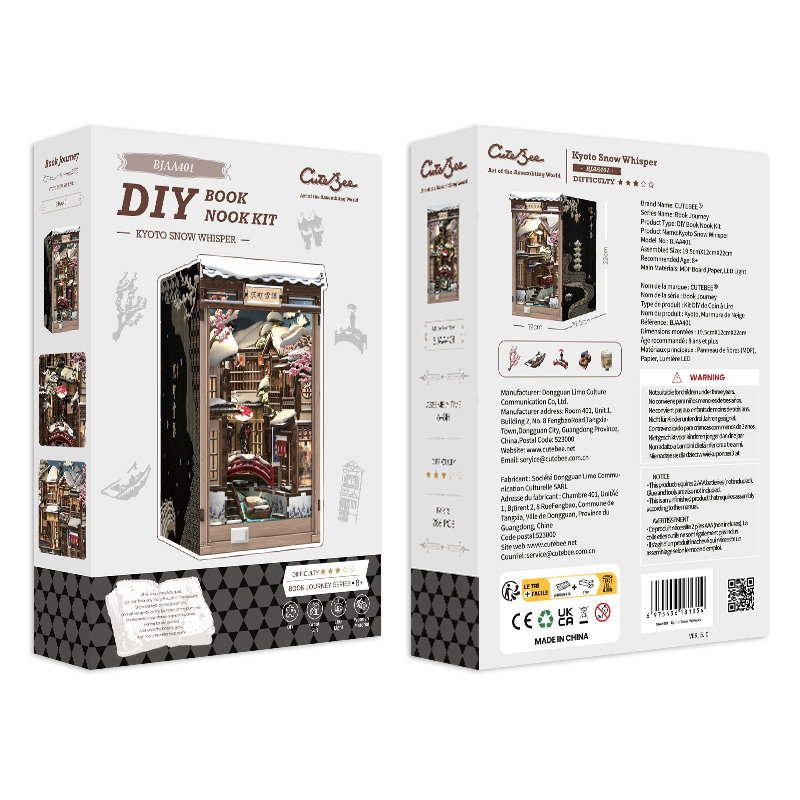 CUTEBEE DIY Book Nook Kit | Kyoto Snow Whisper