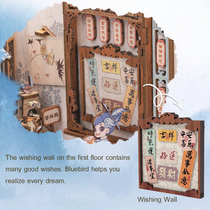 CUTEBEE DIY Book Nook Kit (Azure Phoenix Lodge)