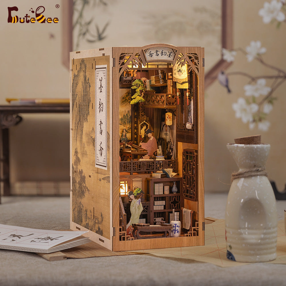 CUTEBEE DIY Book Nook Kit  | Ink Rhyme Bookstore