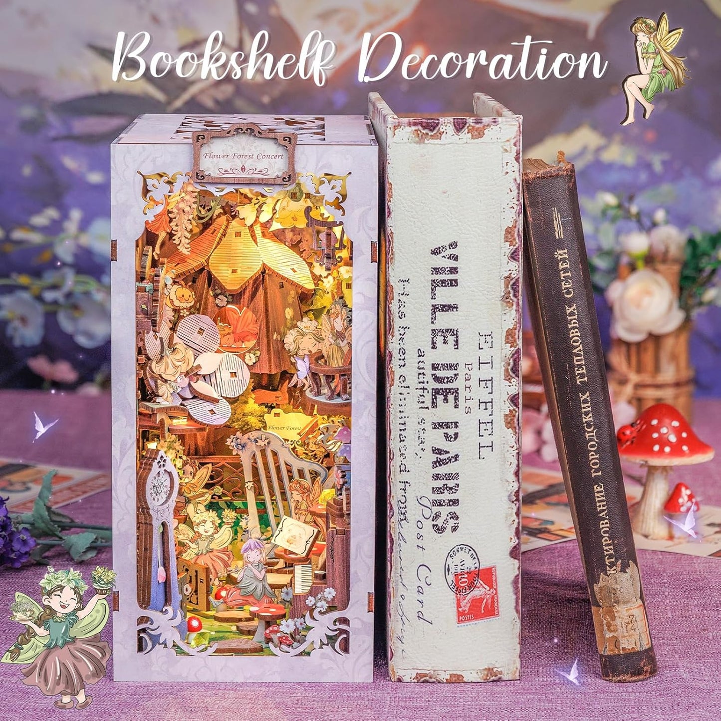 CUTEBEE DIY Book Nook Kit|Flower Forest Concert