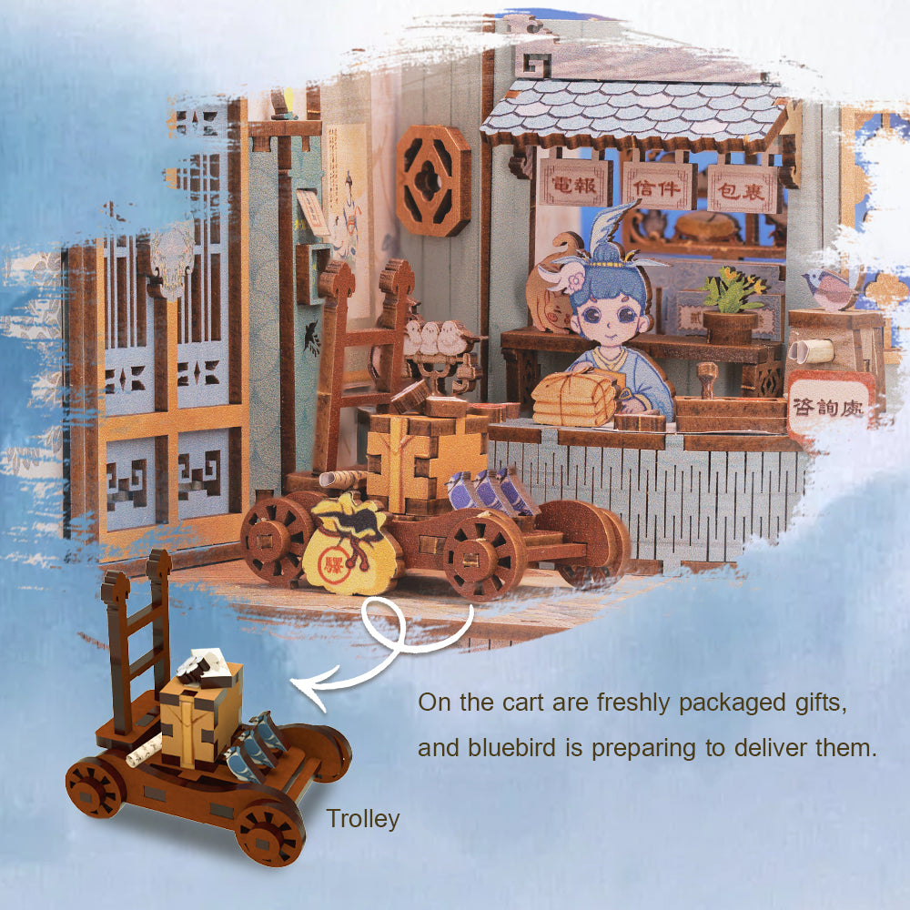 CUTEBEE DIY Book Nook Kit (Azure Phoenix Lodge)