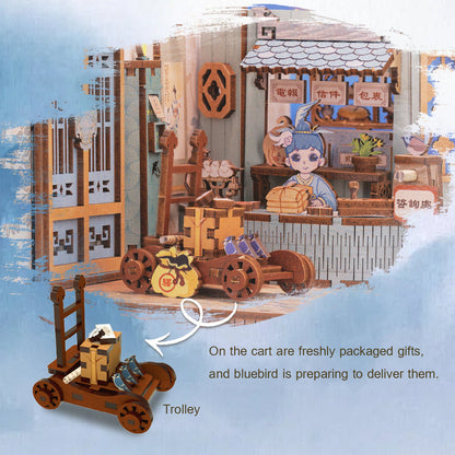 CUTEBEE DIY Book Nook Kit (Azure Phoenix Lodge)